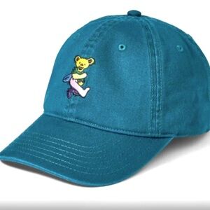 MAD ENGINE GRATEFUL DEAD Teal Baseball Cap with dancing Bear Embroidery os